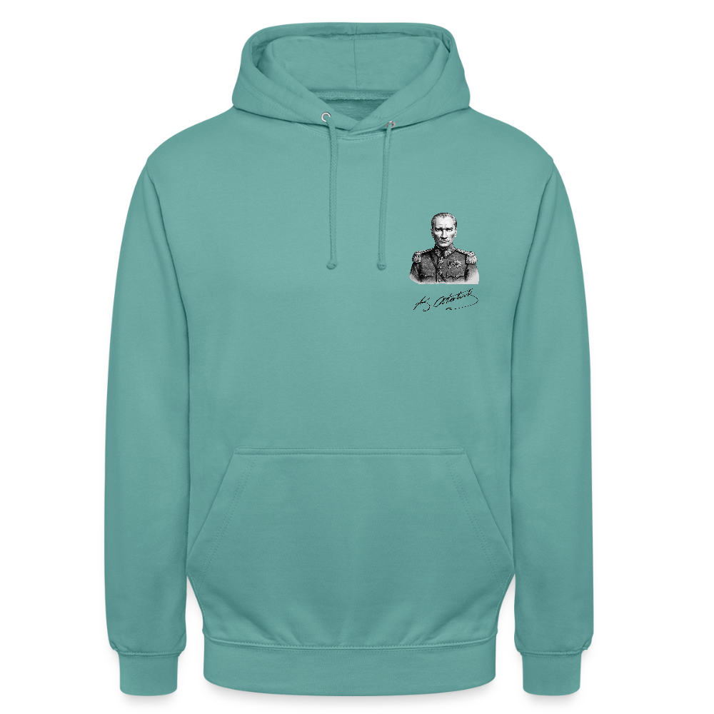 Atatürk Icon Hoodie - Unisex - pastel turquoise