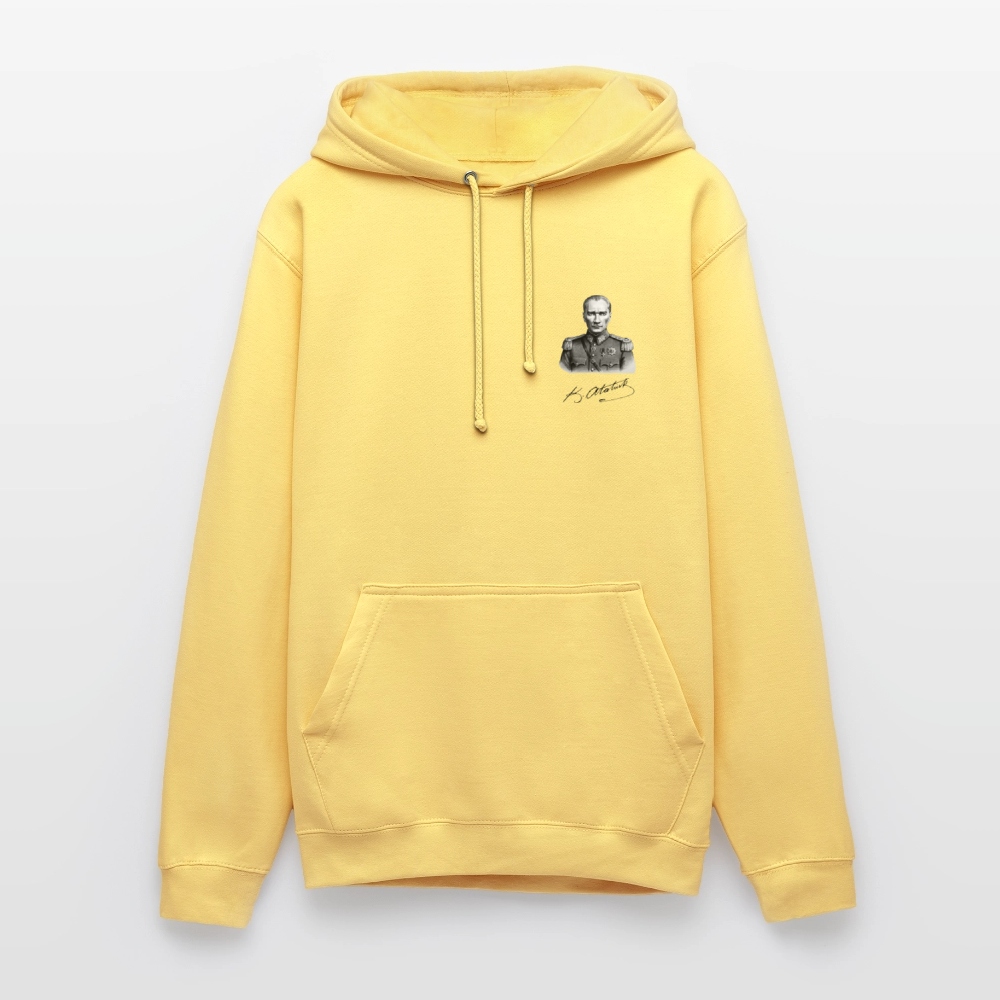 Atatürk Icon Hoodie - Unisex - lemon yellow