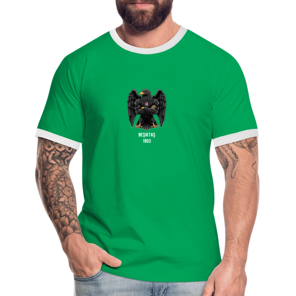 Beşiktaş Istanbul Herren Kontrast-T-Shirt – Dein Stolz in Schwarz-Weiß - Kelly Green/Weiß
