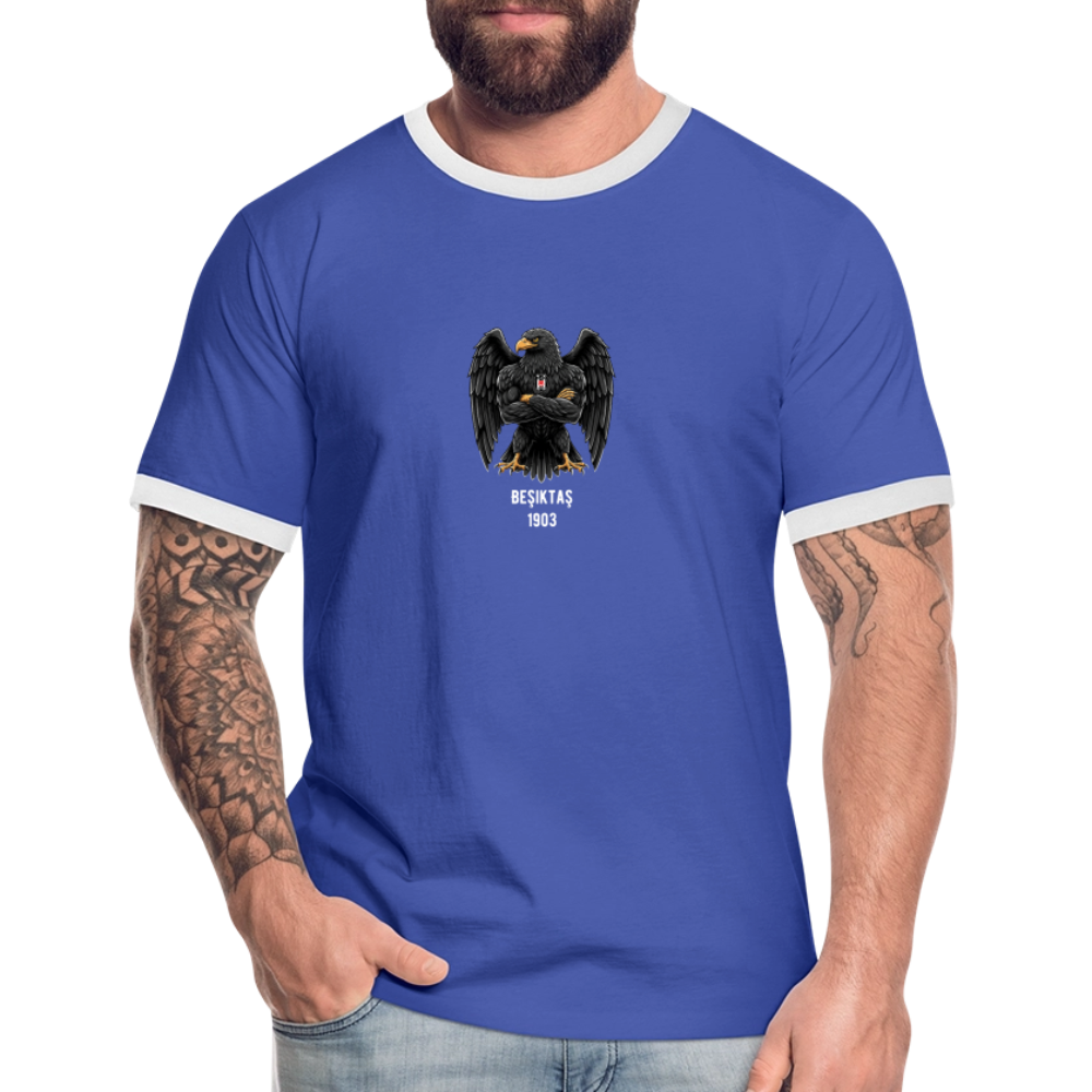 Beşiktaş Istanbul Herren Kontrast-T-Shirt – Dein Stolz in Schwarz-Weiß - Blau/Weiß