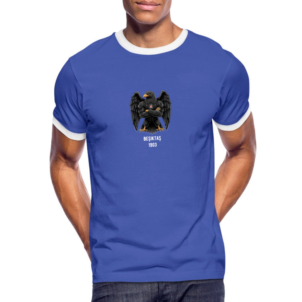 Beşiktaş Istanbul Herren Kontrast-T-Shirt – Dein Stolz in Schwarz-Weiß - Blau/Weiß