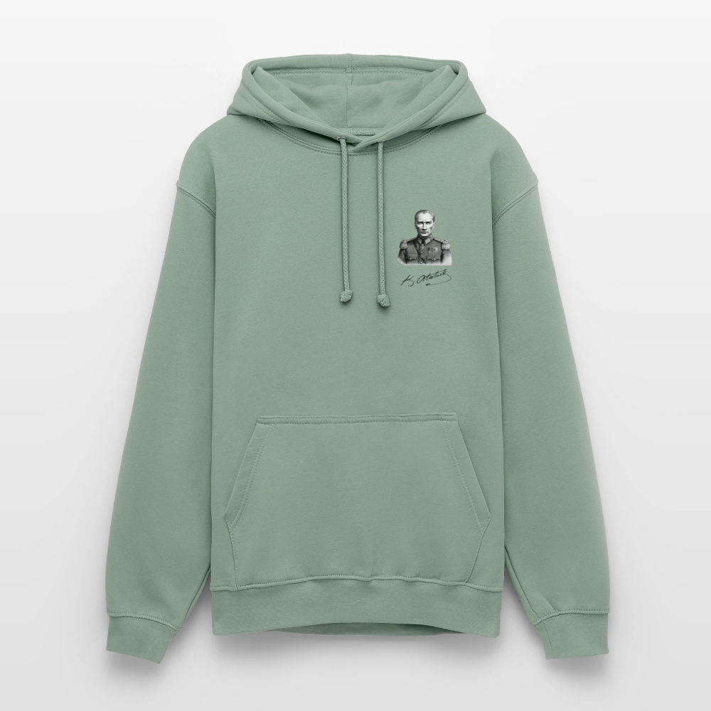 Atatürk Icon Hoodie - Unisex - steel green