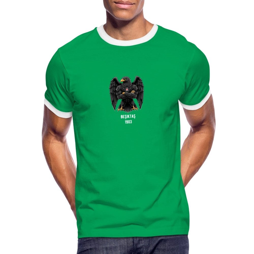 Beşiktaş Istanbul Herren Kontrast-T-Shirt – Dein Stolz in Schwarz-Weiß - Kelly Green/Weiß