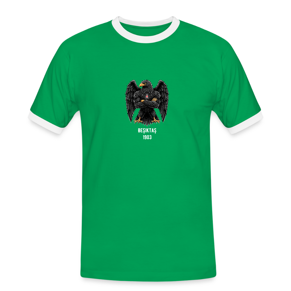 Beşiktaş Istanbul Herren Kontrast-T-Shirt – Dein Stolz in Schwarz-Weiß - Kelly Green/Weiß