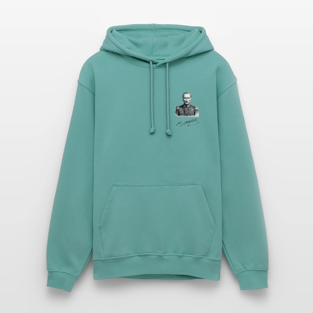 Atatürk Icon Hoodie - Unisex - pastel turquoise