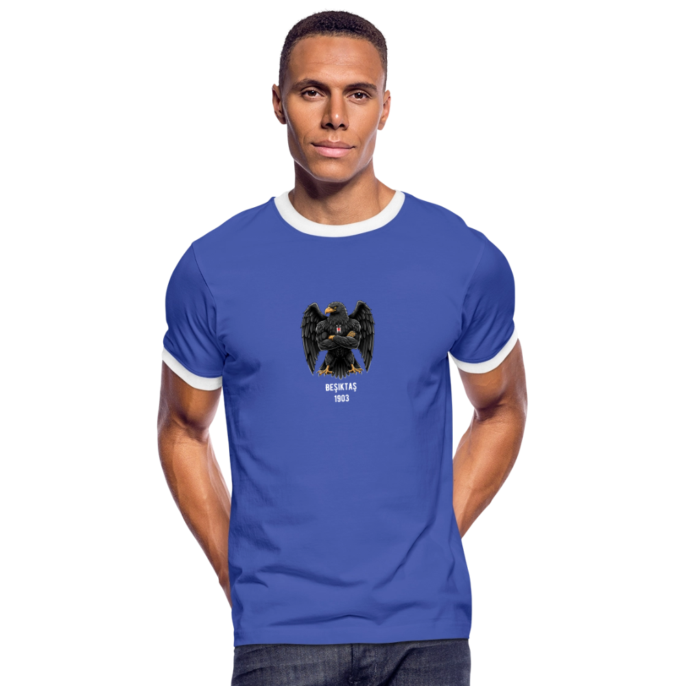 Beşiktaş Istanbul Herren Kontrast-T-Shirt – Dein Stolz in Schwarz-Weiß - Blau/Weiß