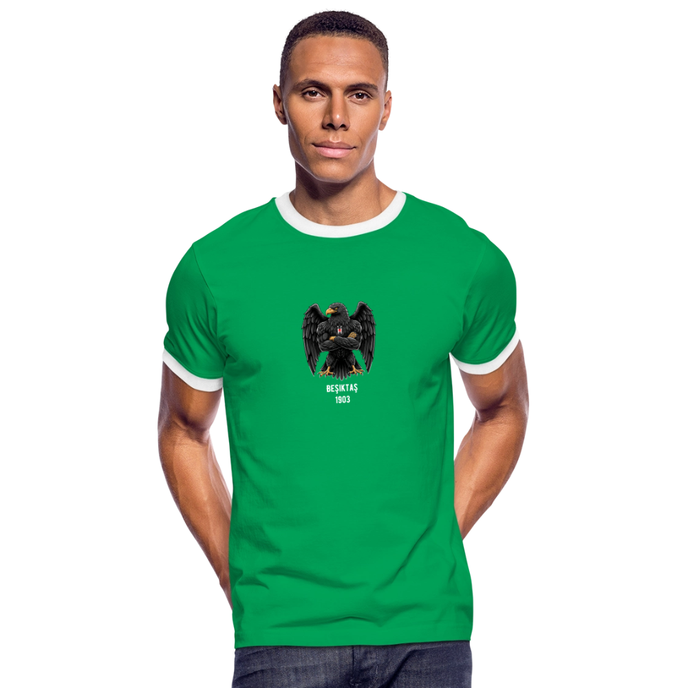 Beşiktaş Istanbul Herren Kontrast-T-Shirt – Dein Stolz in Schwarz-Weiß - Kelly Green/Weiß