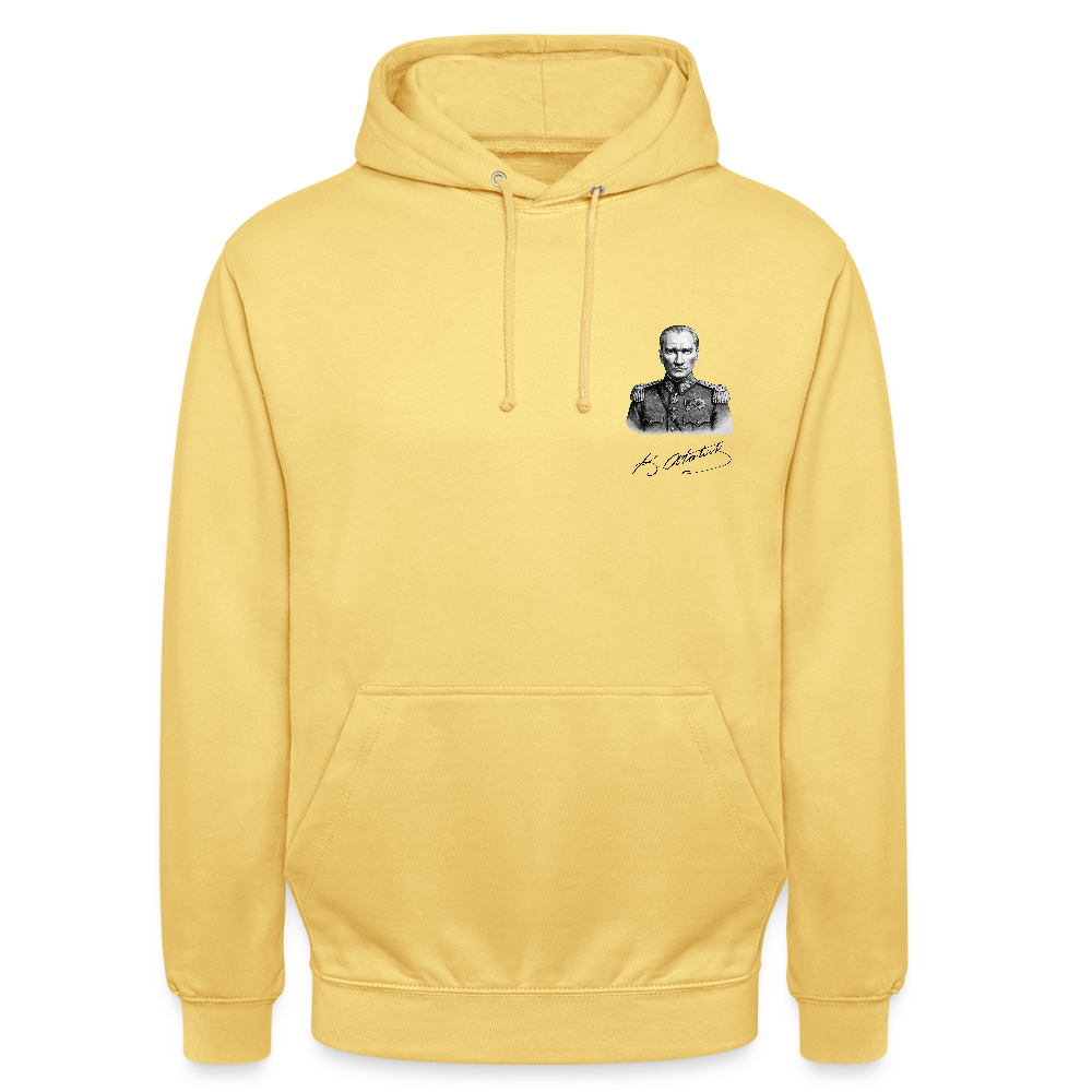 Atatürk Icon Hoodie - Unisex - lemon yellow