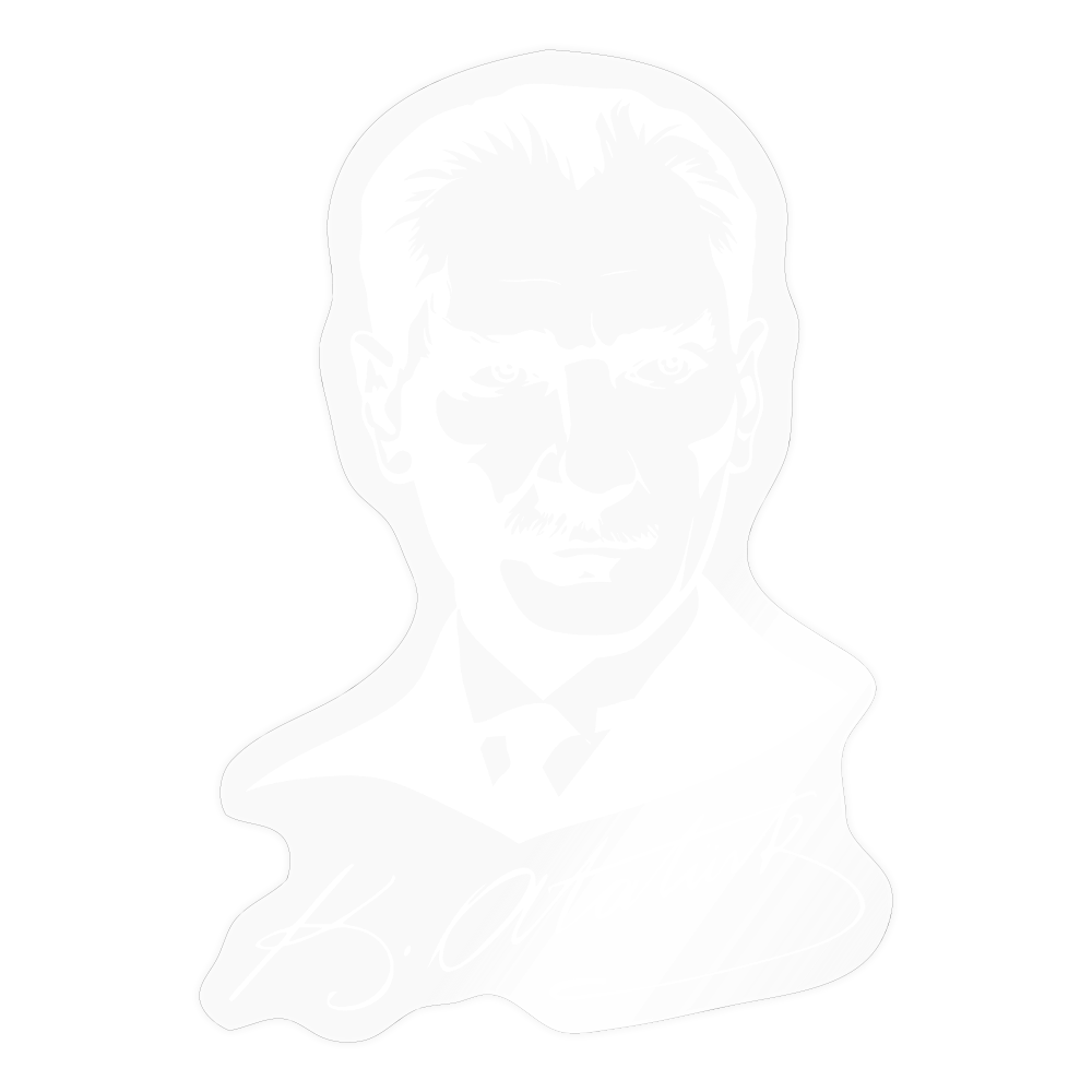 Atatürk Sticker - Portrait und Unterschrift - transparent glossy