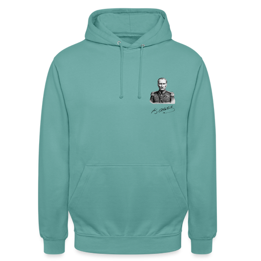 Atatürk Icon Hoodie - Unisex - pastel turquoise