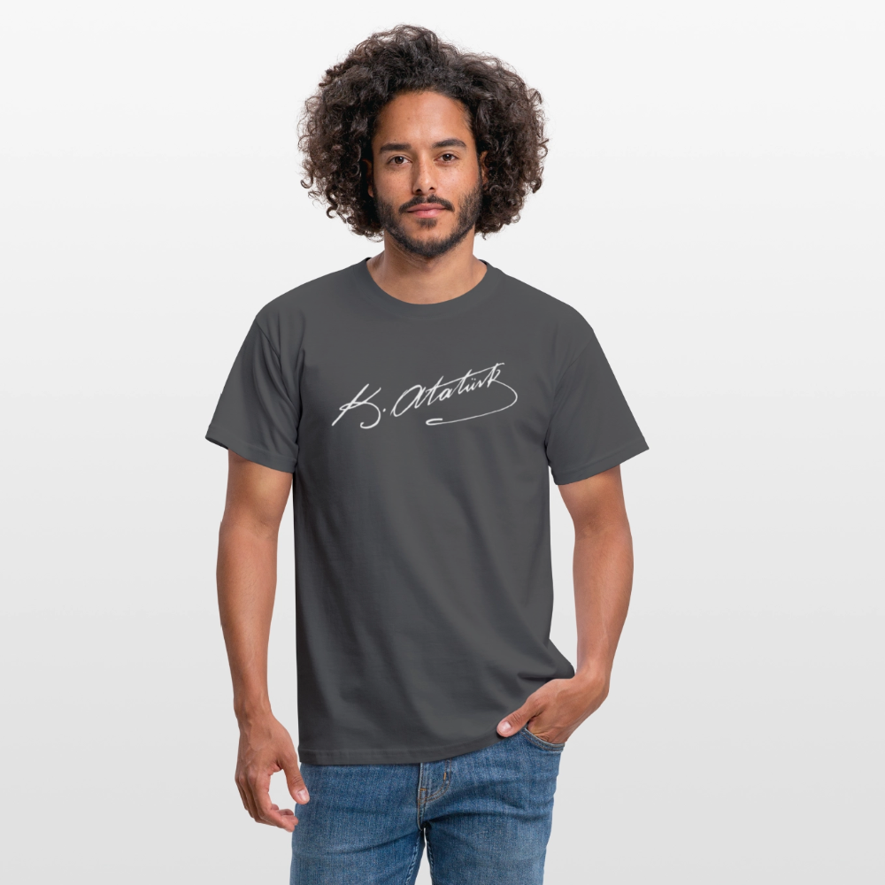 Atatürk Unterschrift Herren T-Shirt - charcoal grey