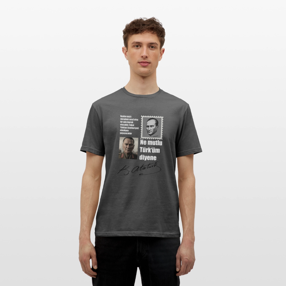 Atatürk Herren T-Shirt - Ne mutlu Türküm diyene - Anthrazit