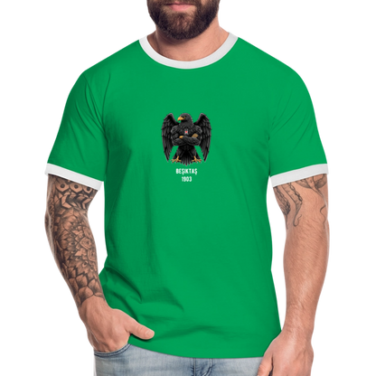Beşiktaş Istanbul Herren Kontrast-T-Shirt – Dein Stolz in Schwarz-Weiß - Kelly Green/Weiß