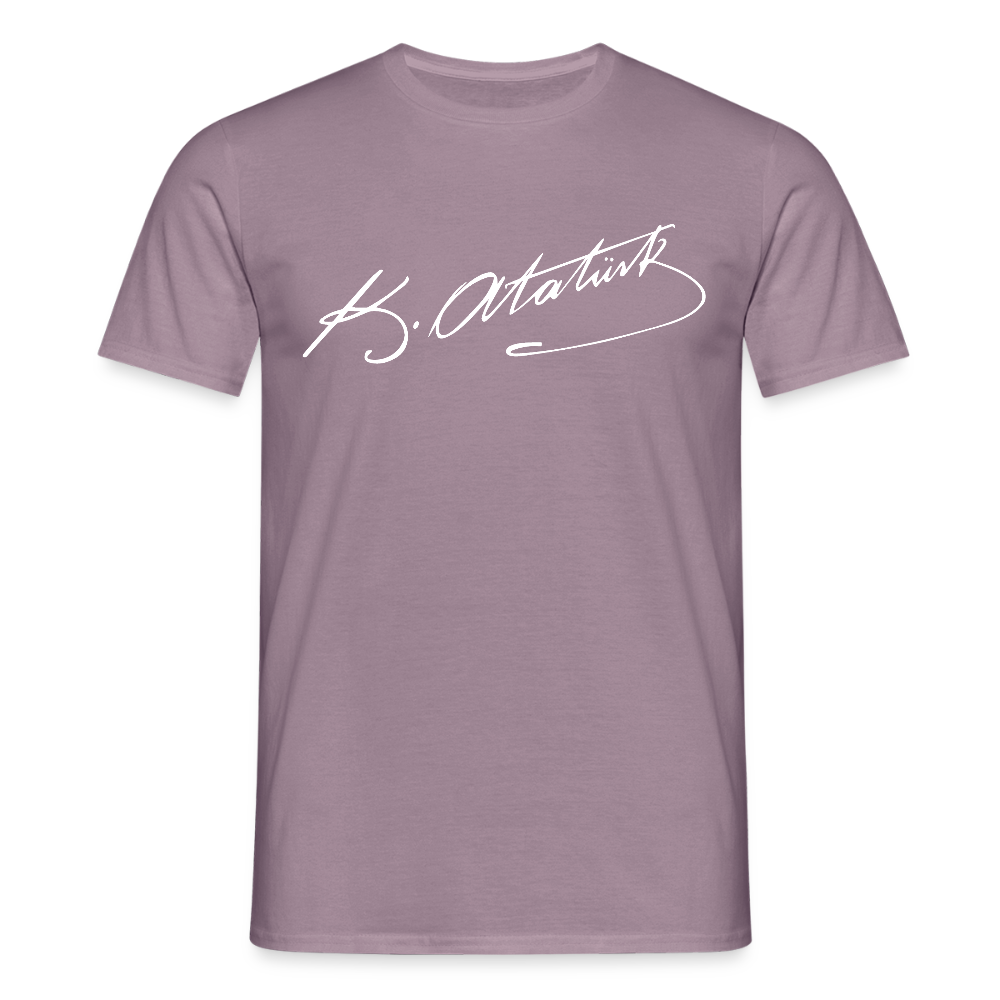 Atatürk Unterschrift Herren T-Shirt - purple-grey 