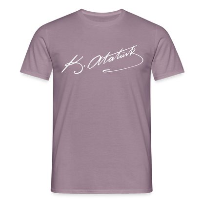 Atatürk Unterschrift Herren T-Shirt - purple-grey 