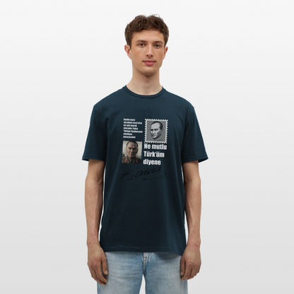 Atatürk Herren T-Shirt - Ne mutlu Türküm diyene - Navy
