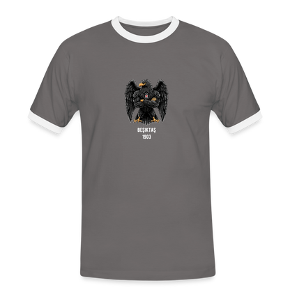 Beşiktaş Istanbul Herren Kontrast-T-Shirt – Dein Stolz in Schwarz-Weiß - Dunkelgrau/Weiß