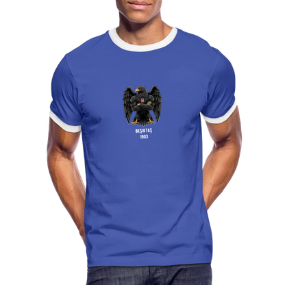 Beşiktaş Istanbul Herren Kontrast-T-Shirt – Dein Stolz in Schwarz-Weiß - Blau/Weiß