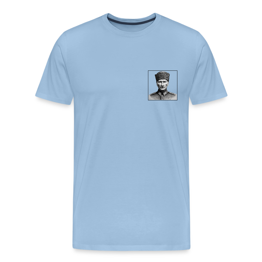 Premium Atatürk T-Shirt – Zeitloses Portrait, Moderner Stil - Sky