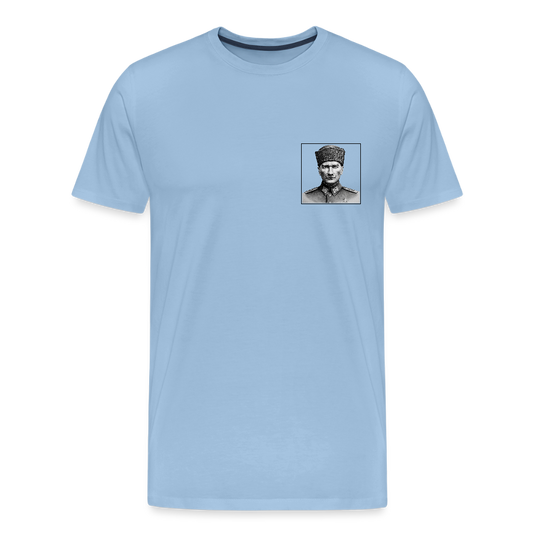 Premium Atatürk T-Shirt – Zeitloses Portrait, Moderner Stil - Sky