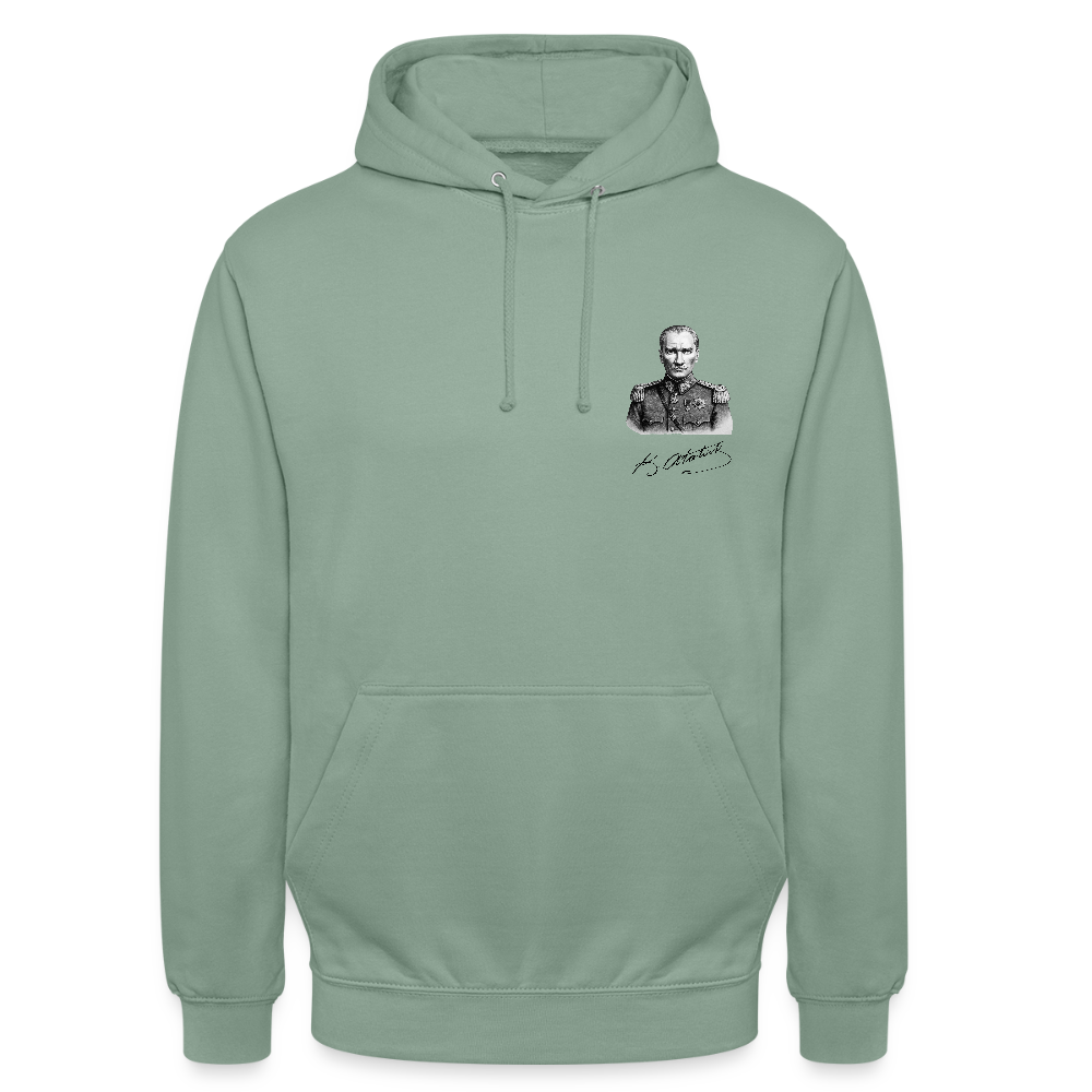 Atatürk Icon Hoodie - Unisex - steel green