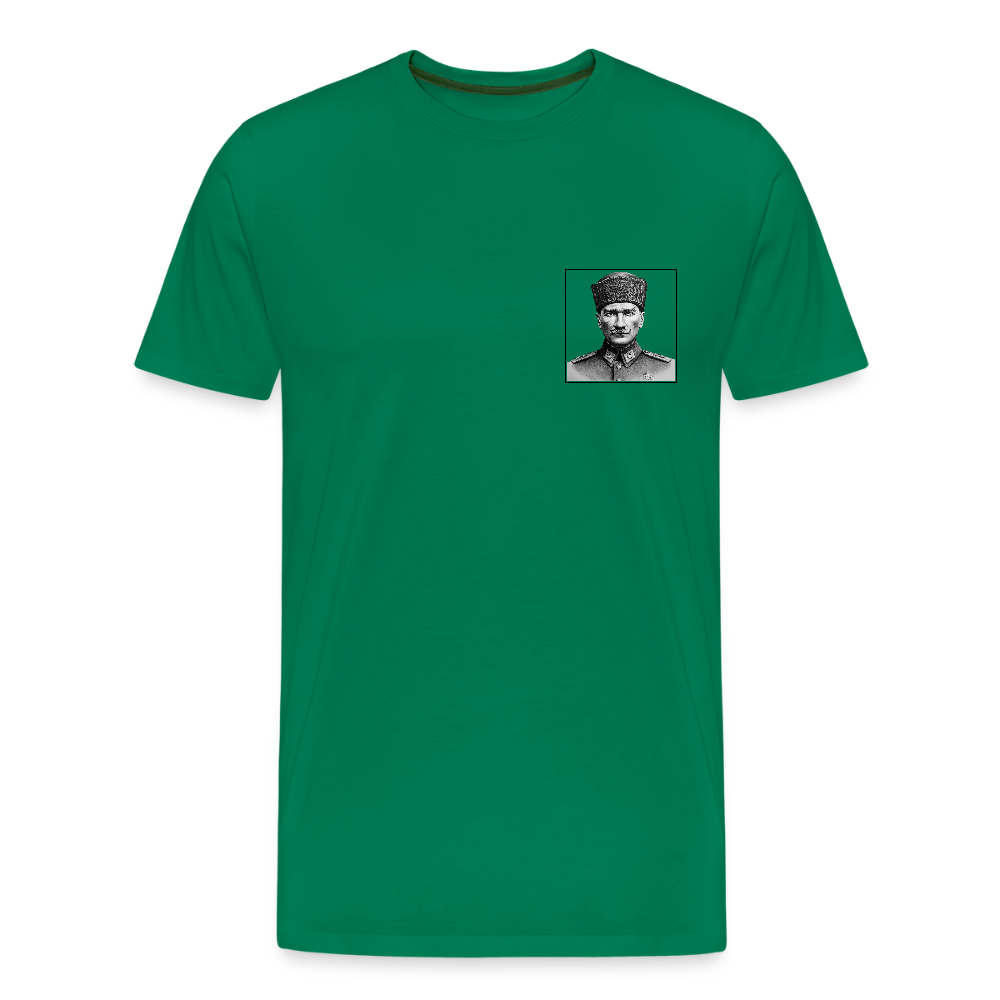 Premium Atatürk T-Shirt – Zeitloses Portrait, Moderner Stil - Kelly Green