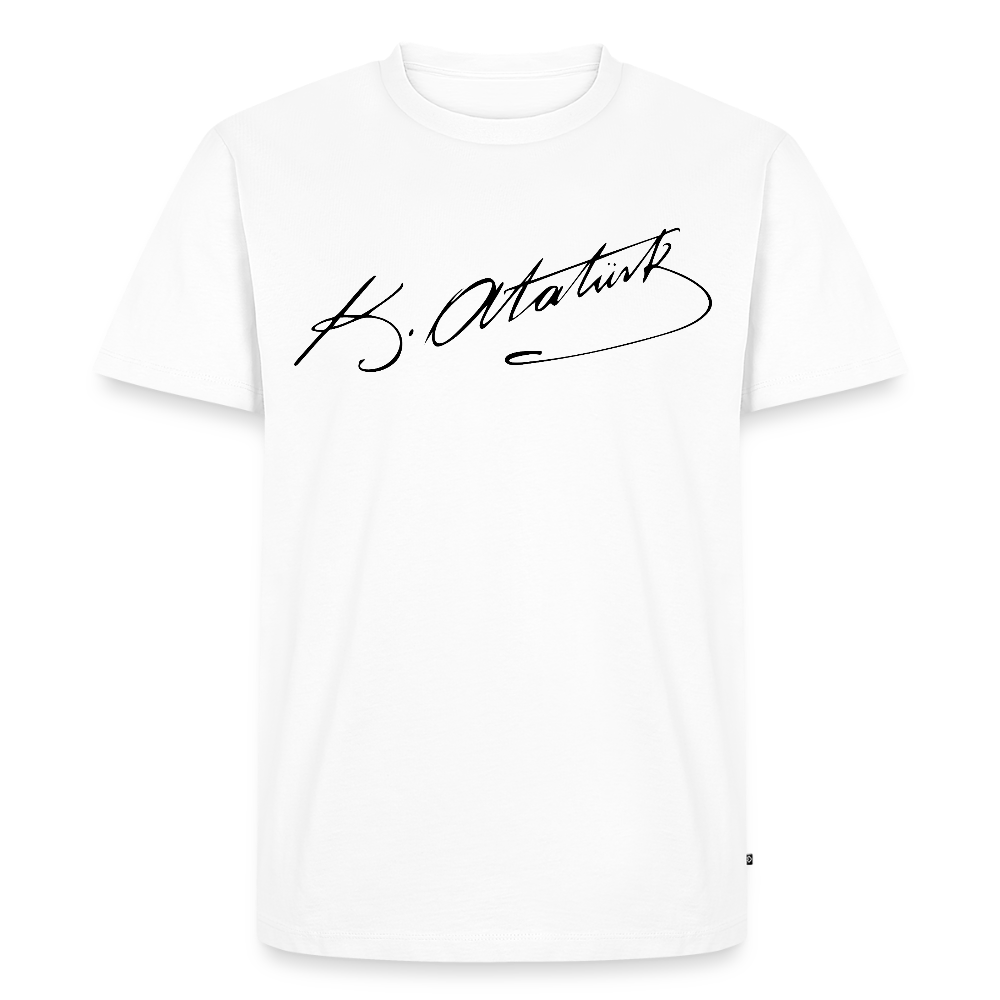 Atatürk Herren T-Shirt Unterschrift - Weiß