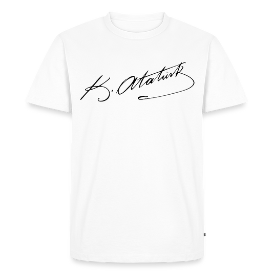 Atatürk Herren T-Shirt Unterschrift - Weiß