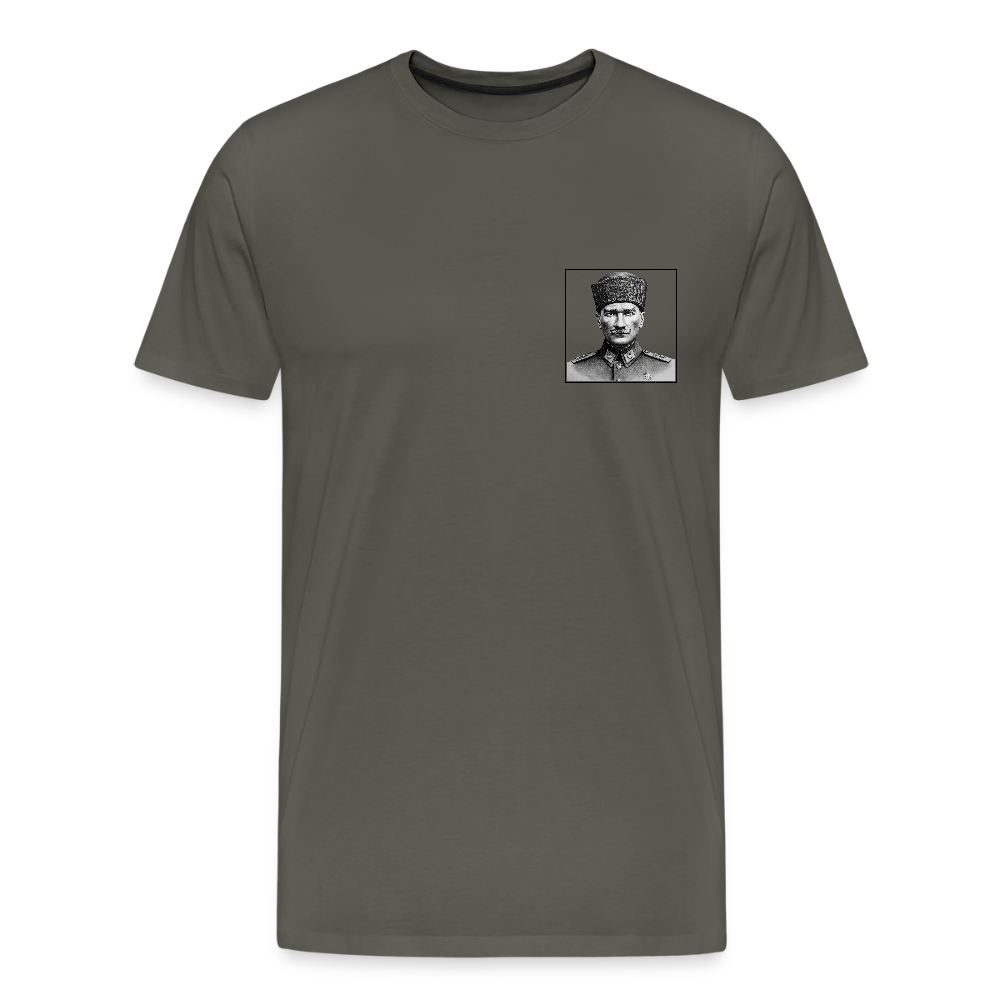 Premium Atatürk T-Shirt – Zeitloses Portrait, Moderner Stil - Asphalt