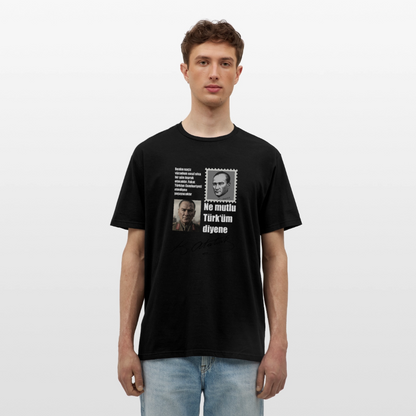 Atatürk Herren T-Shirt - Ne mutlu Türküm diyene - Schwarz