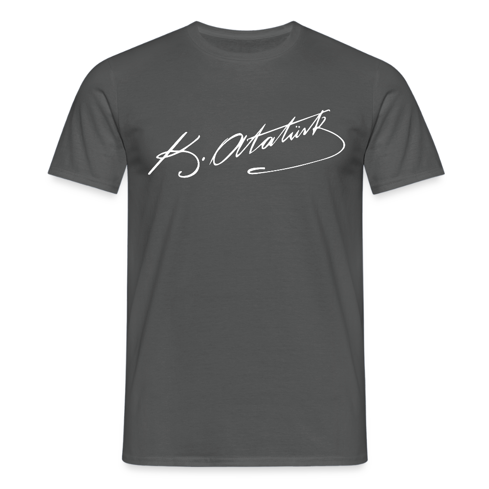 Atatürk Unterschrift Herren T-Shirt - charcoal grey