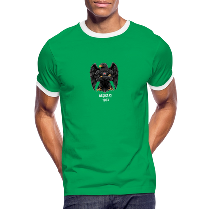 Beşiktaş Istanbul Herren Kontrast-T-Shirt – Dein Stolz in Schwarz-Weiß - Kelly Green/Weiß