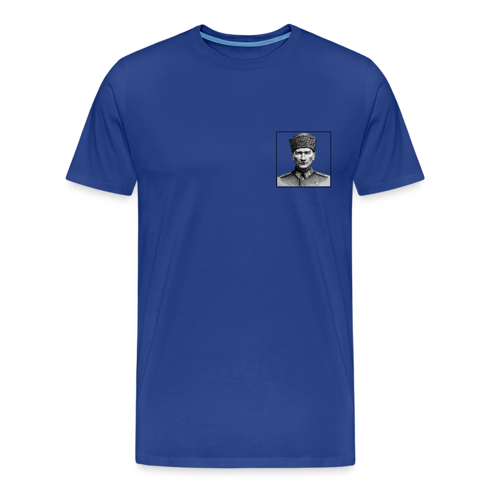 Premium Atatürk T-Shirt – Zeitloses Portrait, Moderner Stil - Königsblau