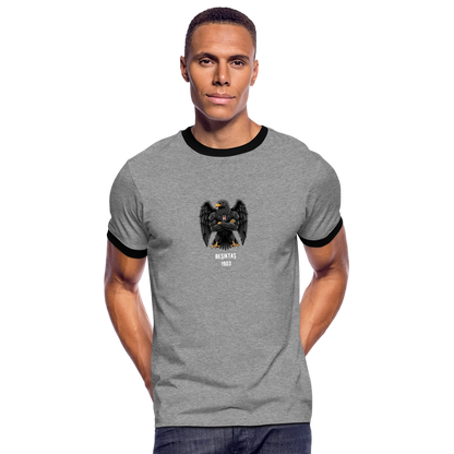 Beşiktaş Istanbul Herren Kontrast-T-Shirt – Dein Stolz in Schwarz-Weiß - Grau meliert/Schwarz