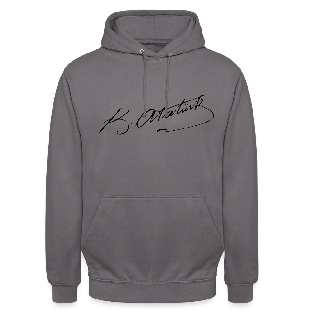Atatürk Signature Hoodie – Stil mit Haltung. - Unisex - elephant grey