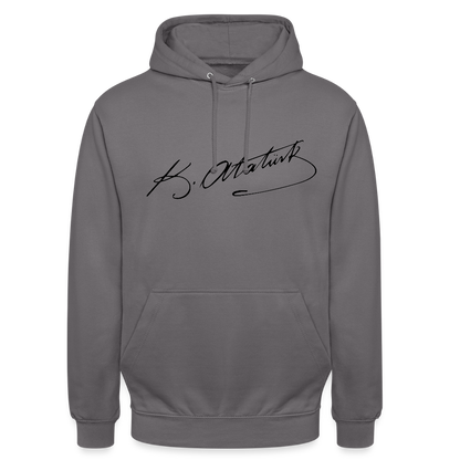 Atatürk Signature Hoodie – Stil mit Haltung. - Unisex - elephant grey
