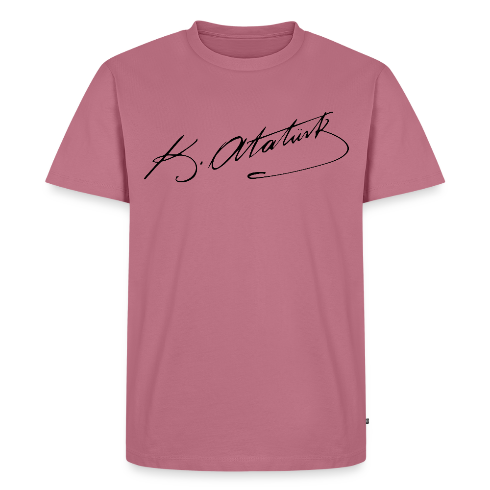 Atatürk Herren T-Shirt Unterschrift - Mauve