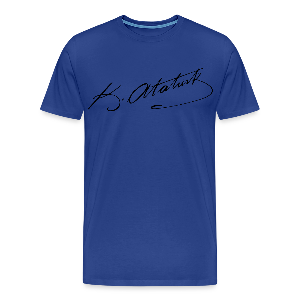 Atatürk Herren T-Shirt Unterschrift - Königsblau