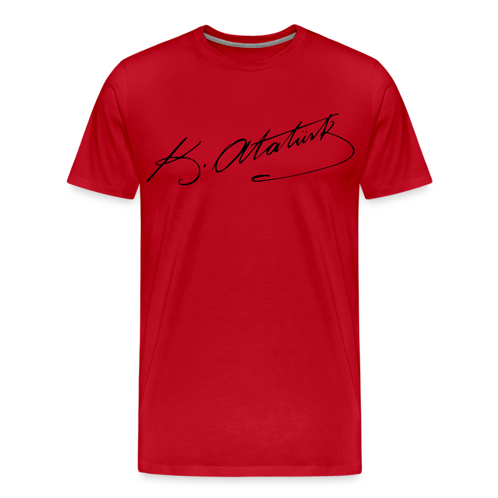 Atatürk Herren T-Shirt Unterschrift - Rot