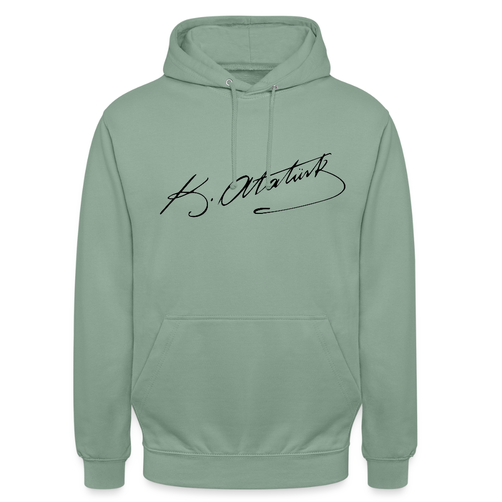 Atatürk Signature Hoodie – Stil mit Haltung. - Unisex - steel green