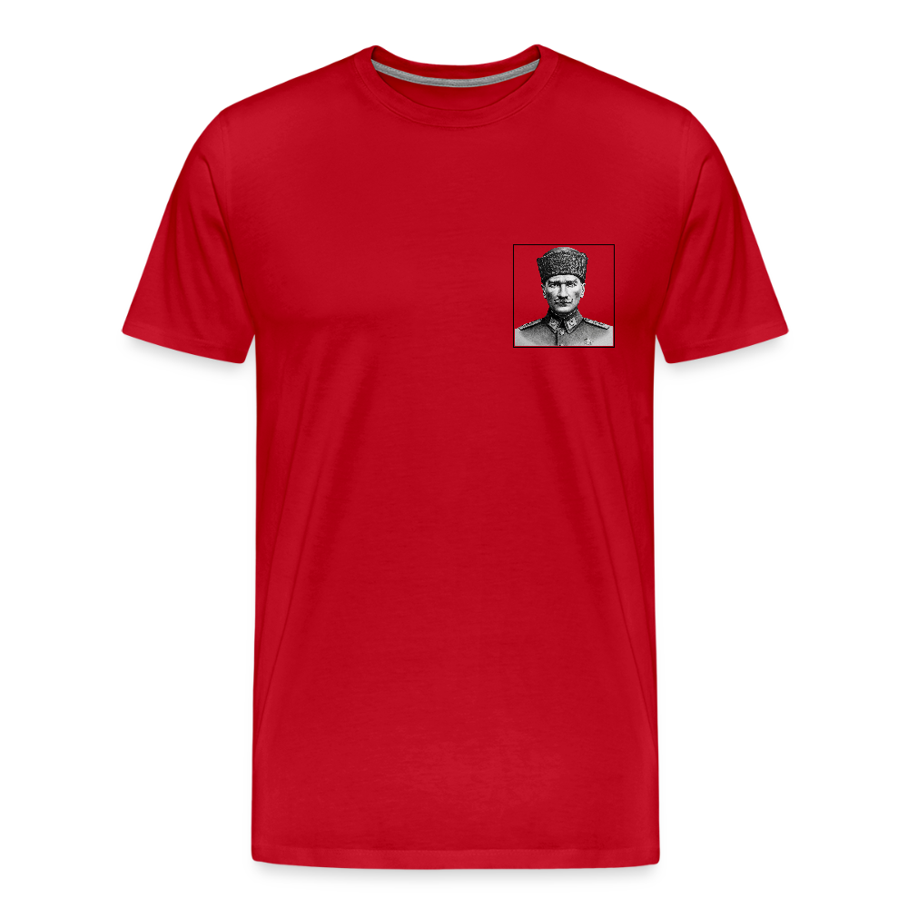 Premium Atatürk T-Shirt – Zeitloses Portrait, Moderner Stil - Rot
