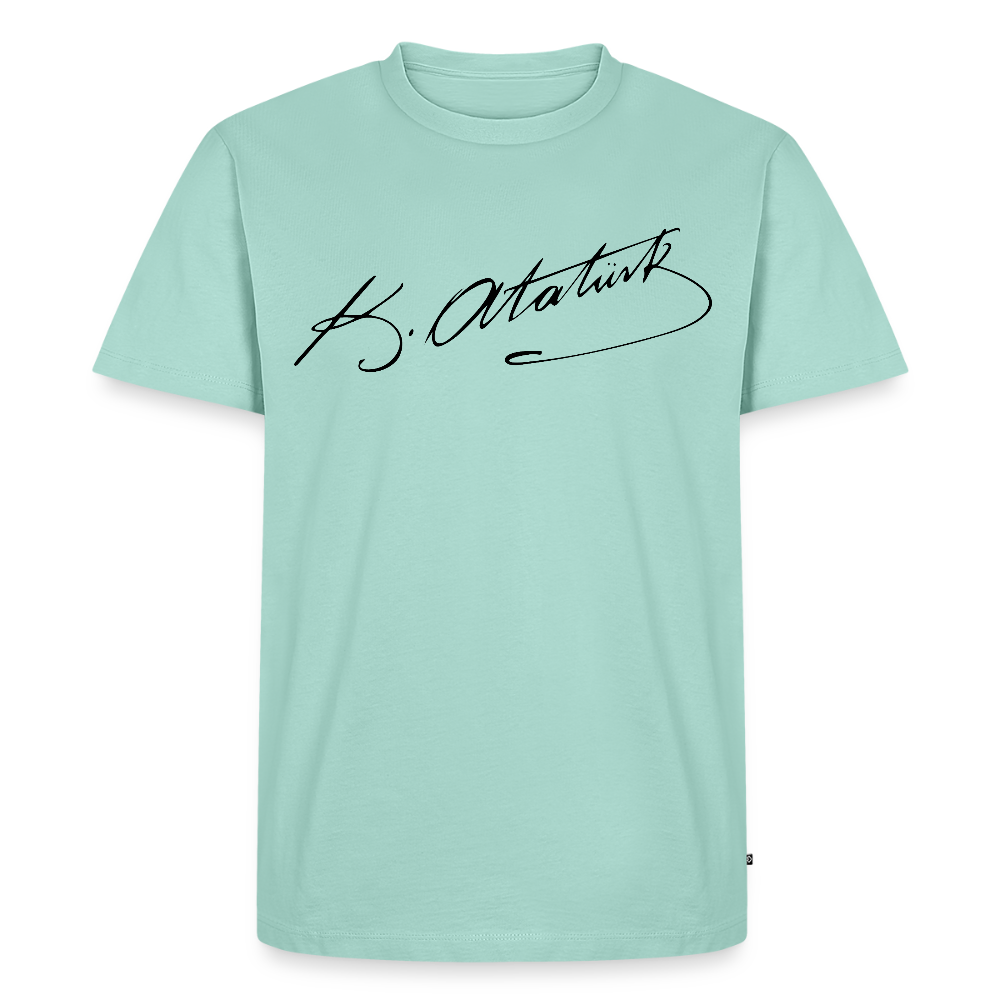 Atatürk Herren T-Shirt Unterschrift - Mint 
