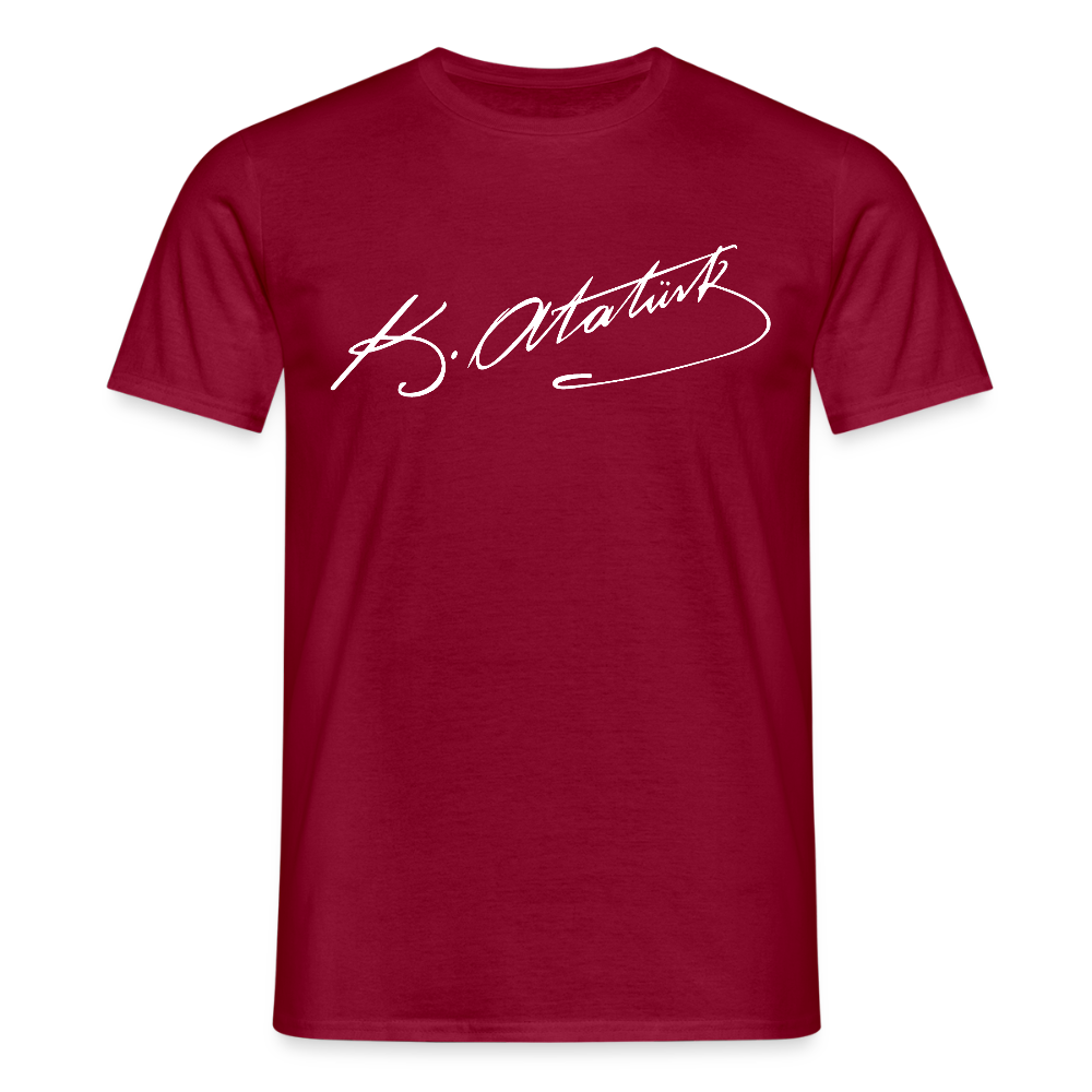 Atatürk Unterschrift Herren T-Shirt - brick red