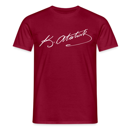 Atatürk Unterschrift Herren T-Shirt - brick red