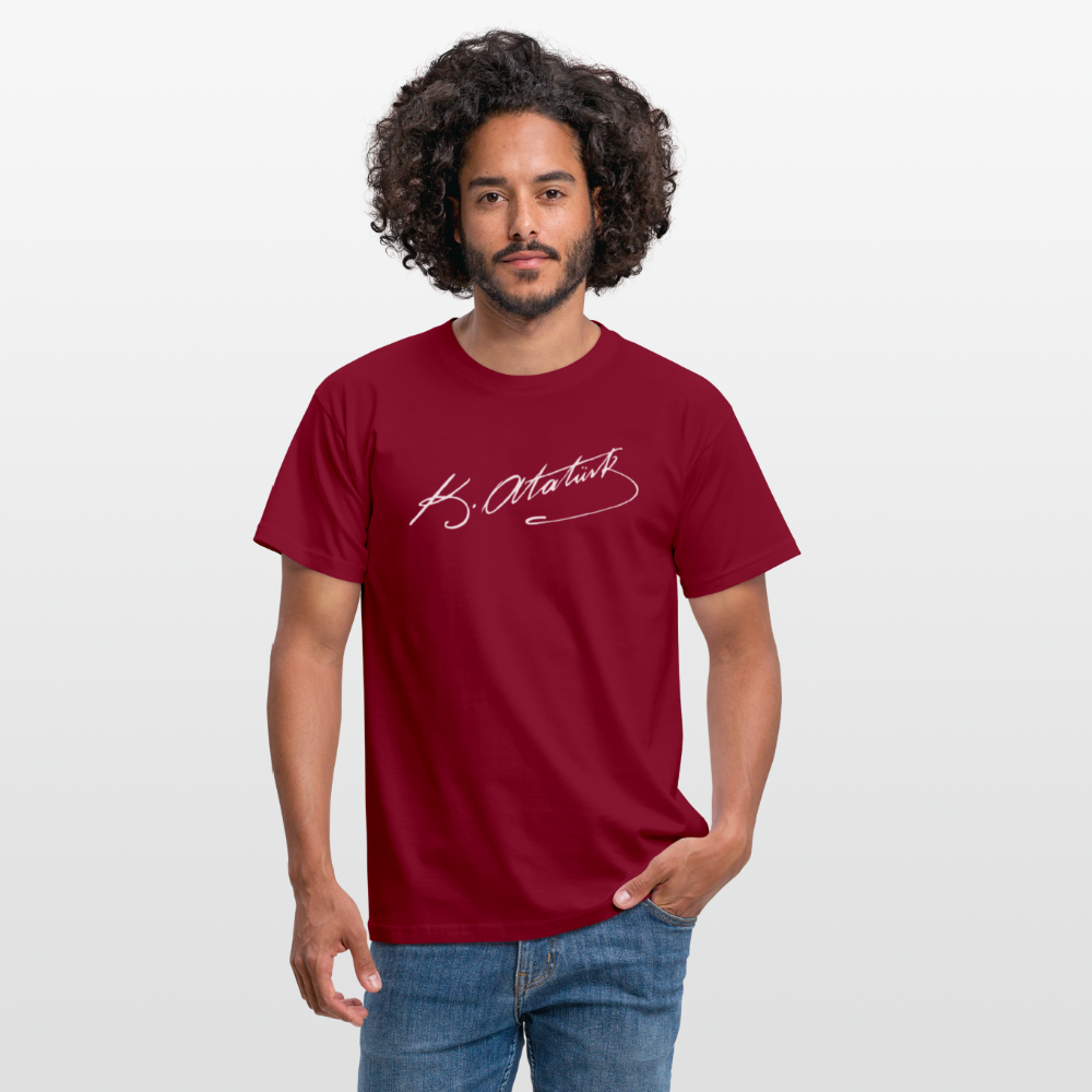 Atatürk Unterschrift Herren T-Shirt - brick red