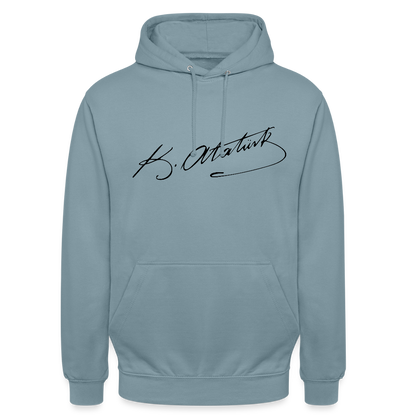 Atatürk Signature Hoodie – Stil mit Haltung. - Unisex - stonewash blue