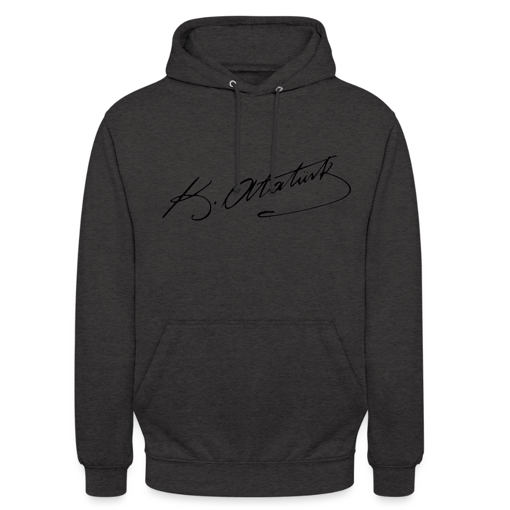 Atatürk Signature Hoodie – Stil mit Haltung. - Unisex - charcoal grey