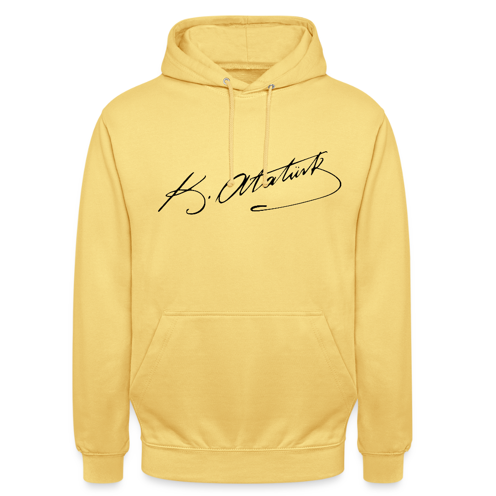 Atatürk Signature Hoodie – Stil mit Haltung. - Unisex - lemon yellow