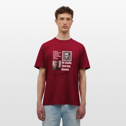 Atatürk Herren T-Shirt - Ne mutlu Türküm diyene - Ziegelrot